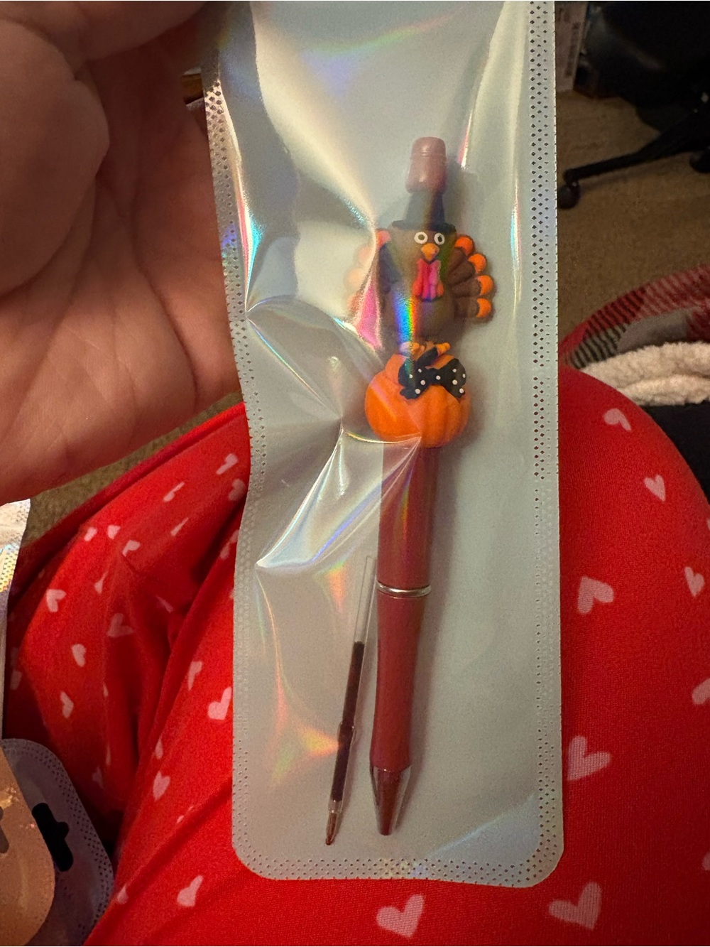 Kids Turkey & Pumpkin Novelty Pen - Orange